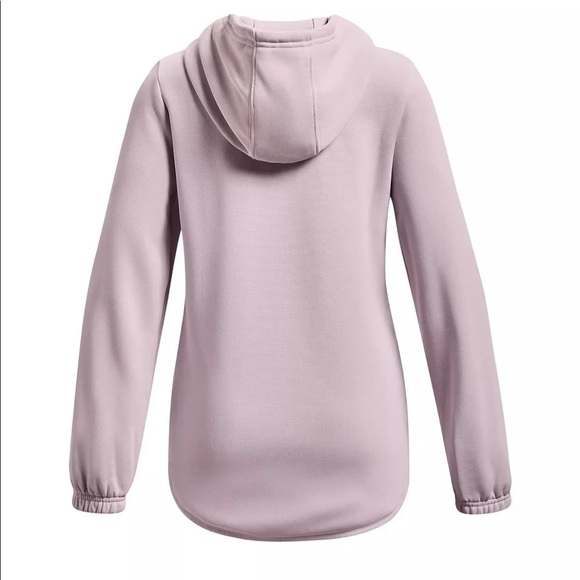 NWT- Under Armour Girls Armour Fleece Iridescent Big Logo Hoodie Loose YL Pink - Picture 5 of 5